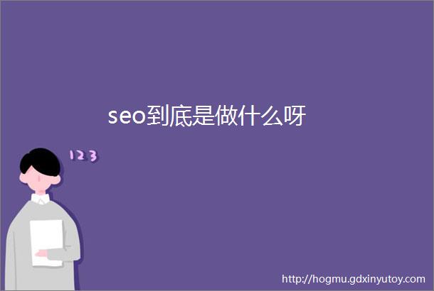 seo到底是做什么呀